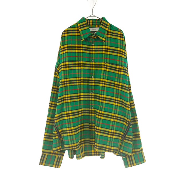 FACETASM ファセッタズム 22AW ZIPPER SHIRT ジッパーチェックシャツ