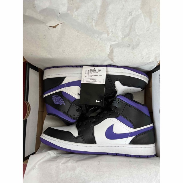 NIKE(ナイキ)のNike Air Jordan 1 Mid Black/Court Purple メンズの靴/シューズ(スニーカー)の商品写真