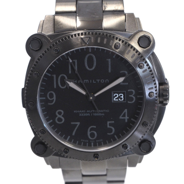 Hamilton - ハミルトン 腕時計 カーキ ネイビー ビロウゼロ BELOWZERO H78585333 H785850 自動巻き SS ラバーベルト付き ブラック メンズ Th469871 中古