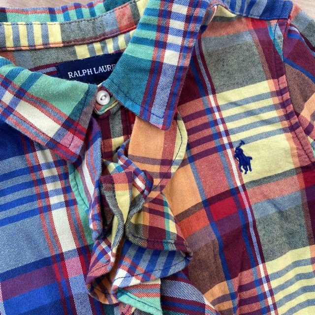 Ralph Lauren(ラルフローレン)のラルフローレン✳︎キッズ✳︎チェックフリルシャツ✳︎120 キッズ/ベビー/マタニティのキッズ服男の子用(90cm~)(Tシャツ/カットソー)の商品写真