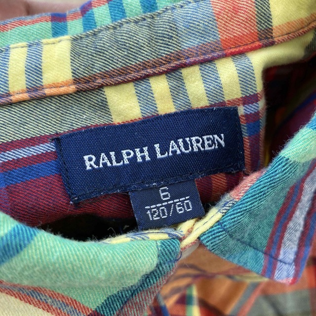 Ralph Lauren(ラルフローレン)のラルフローレン✳︎キッズ✳︎チェックフリルシャツ✳︎120 キッズ/ベビー/マタニティのキッズ服男の子用(90cm~)(Tシャツ/カットソー)の商品写真