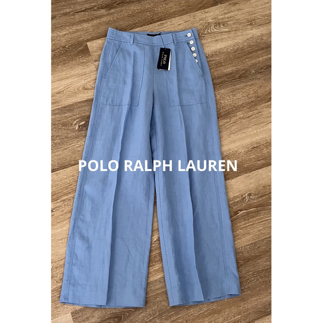 POLO ラルフローレン 麻 ワイドパンツ パンツ 小さめ 米国購入 新品