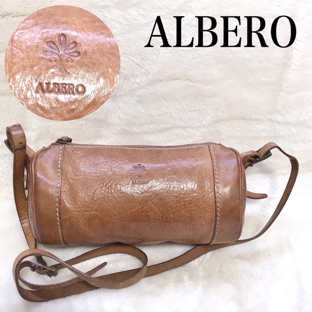 在庫処分大特価 トートバッグ ALBERO アルベロ 筒状 高質 牛革 ロール