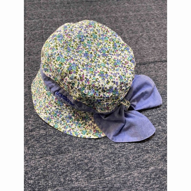 RAG MART(ラグマート)のラグマート　花柄リボン付帽子　ブルー系　54cm キッズ/ベビー/マタニティのこども用ファッション小物(帽子)の商品写真