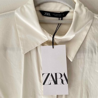 ザラ(ZARA)のZARA ブラウス　袖シースル　新品,未使用品(シャツ/ブラウス(長袖/七分))
