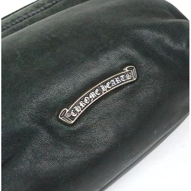 銀座店 クロムハーツ CHプラス パッチ コスメポーチ 小物入れ 黒 90173 CHROME HEARTS INSANITY BAG クロムハーツ INSANITY バッグ CH PLUS