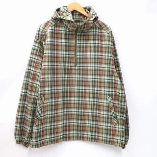 エディーバウアー(Eddie Bauer)のエディーバウアー90's 白タグヴィンテージ チェックハーフジップパーカー M(パーカー)