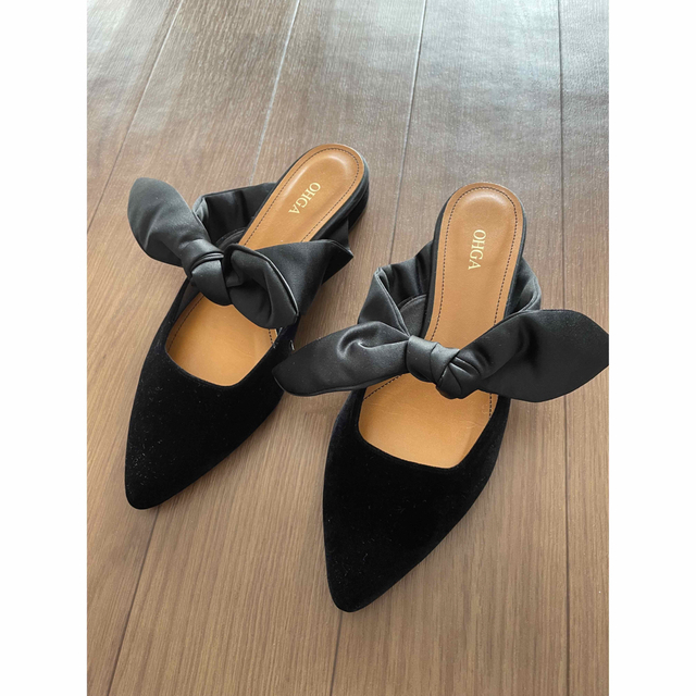 美品】OHGA オーガ ベロアリボンミュール Lサイズ-connectedremag.com