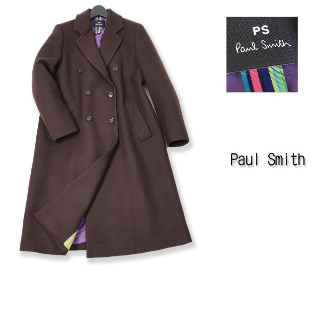 Paul Smith(ポールスミス)の196 新品 ♡ PS ポールスミス ウールカルゼ ダブルコート 40 レディースのジャケット/アウター(ロングコート)の商品写真