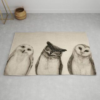 ソサエティシックス(Society6)のラグマット The Owl's 約94cm × 約148cm(ラグ)