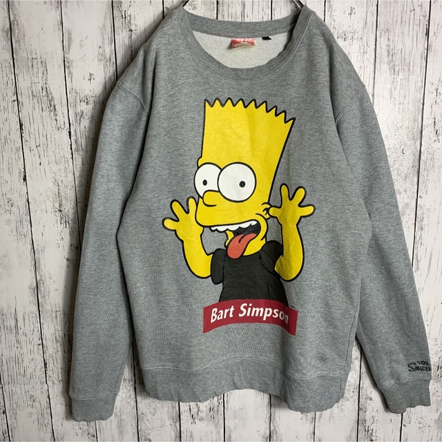 SIMPSON(シンプソン)の【定番】古着 90s メンズ スウェット トレーナー グレー デカプリント 希少 メンズのトップス(スウェット)の商品写真