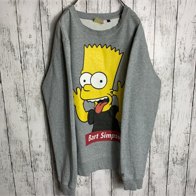 SIMPSON(シンプソン)の【定番】古着 90s メンズ スウェット トレーナー グレー デカプリント 希少 メンズのトップス(スウェット)の商品写真