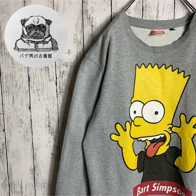 SIMPSON(シンプソン)の【定番】古着 90s メンズ スウェット トレーナー グレー デカプリント 希少 メンズのトップス(スウェット)の商品写真