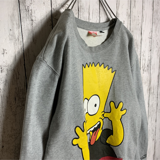 SIMPSON(シンプソン)の【定番】古着 90s メンズ スウェット トレーナー グレー デカプリント 希少 メンズのトップス(スウェット)の商品写真