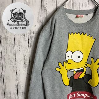 シンプソン(SIMPSON)の【定番】古着 90s メンズ スウェット トレーナー グレー デカプリント 希少(スウェット)