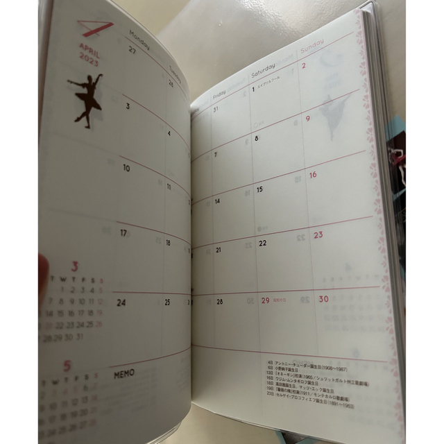 CHACOTT(チャコット)のバレエ手帳2023 インテリア/住まい/日用品の文房具(カレンダー/スケジュール)の商品写真