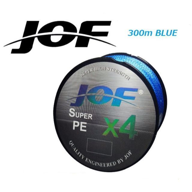 ×４　ＰＥライン（１．５号）３００ｍ　【ＪＯＦ】ブルーカラー釣糸 スポーツ/アウトドアのフィッシング(釣り糸/ライン)の商品写真