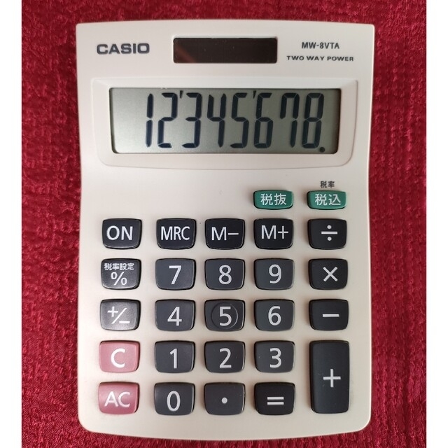 CASIO(カシオ)の電卓、計算機 カシオ CASIO MW-8VTA インテリア/住まい/日用品のオフィス用品(オフィス用品一般)の商品写真