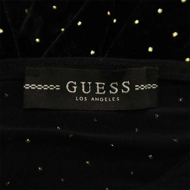 GUESS(ゲス)のゲス ドット柄 長袖ワンピース ブラック×ゴールド GUESS レディース 【中古】  【230221】 レディースのワンピース(ミニワンピース)の商品写真