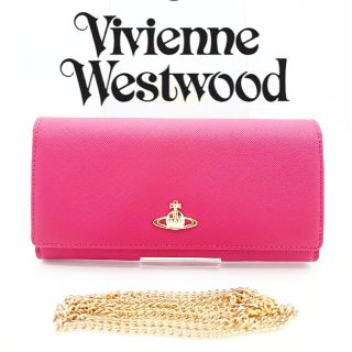 ヴィヴィアンウエストウッド(Vivienne Westwood)の【新品】ヴィヴィアン・ウエストウッド 長財布 ショルダー ピンク(財布)