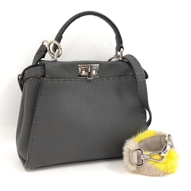 FENDI ピーカーブー 2WAYハンドバッグ レザー ブラック 8BN244 - その他