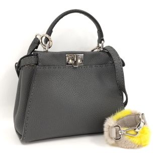 フェンディ(FENDI)のFENDI ピーカーブー 2WAYハンドバッグ レザー ブラック 8BN244(その他)