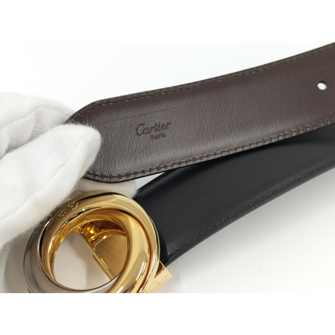 Cartier - Cartier トリニティ ベルト メンズ レザー ブラックの Cartier - Cartier トリニティ ベルト メンズ レザー ブラックの