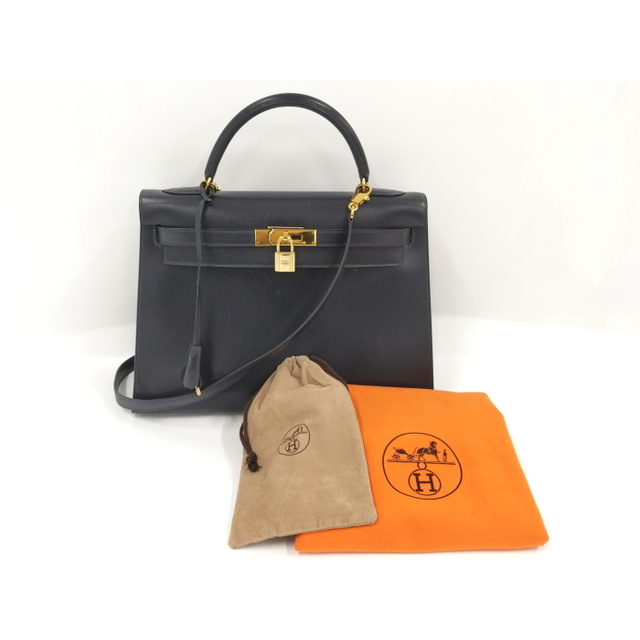 HERMES 2WAY ケリー32 ハンドバッグ ボックスカーフ レザー