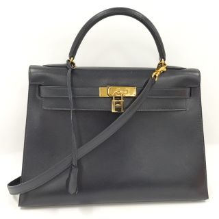 エルメス(Hermes)のHERMES 2WAYショルダーバッグ ケリー32 ボックスカーフ レザー(その他)