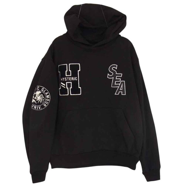 HYSTERIC GLAMOUR ヒステリックグラマー WIND AND SEA ウィンダンシー WDS 3rd HOODIE パーカー ブラック系 S