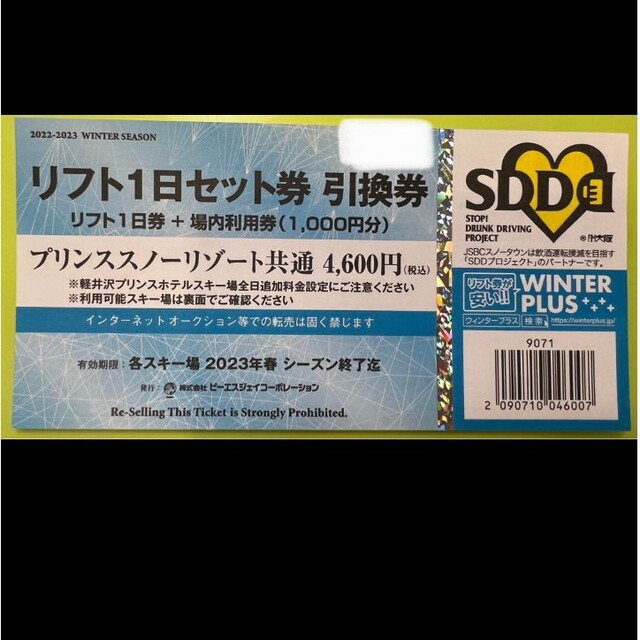 西武プリンス系列リフト券　10枚セットスキー場