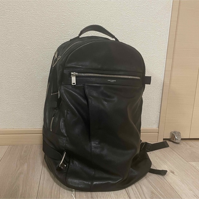 素敵な Saint リュックサックバッグ レザー黒 シティYSL バックパック