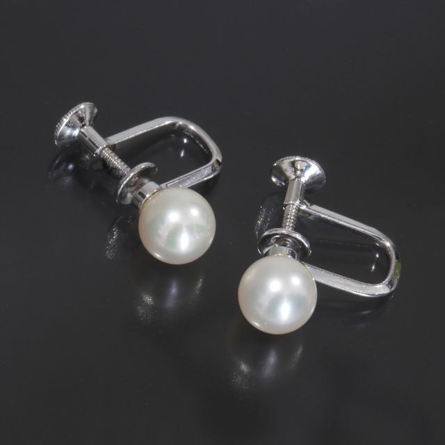 ミキモトミキモト MIKIMOTO シルバー ７mmパールイヤリング - イヤリング