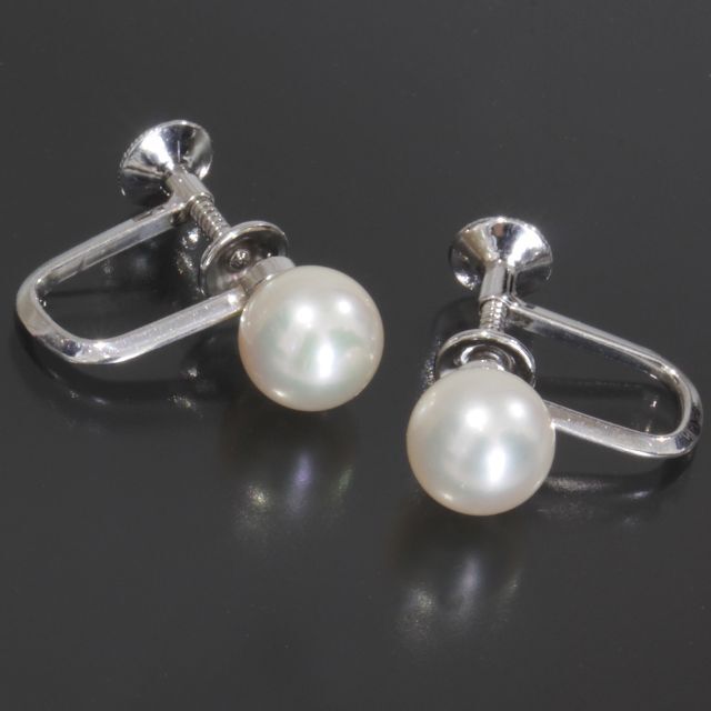 ミキモト MIKIMOTO アコヤパール 7mm イヤリング K14WG 専門店では