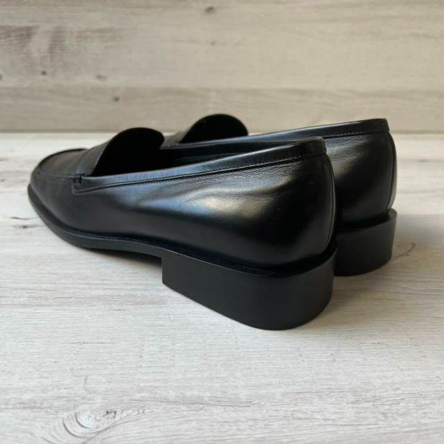37 PRADA プラダ ローファー スクエアトゥ ブラック 黒 24cm