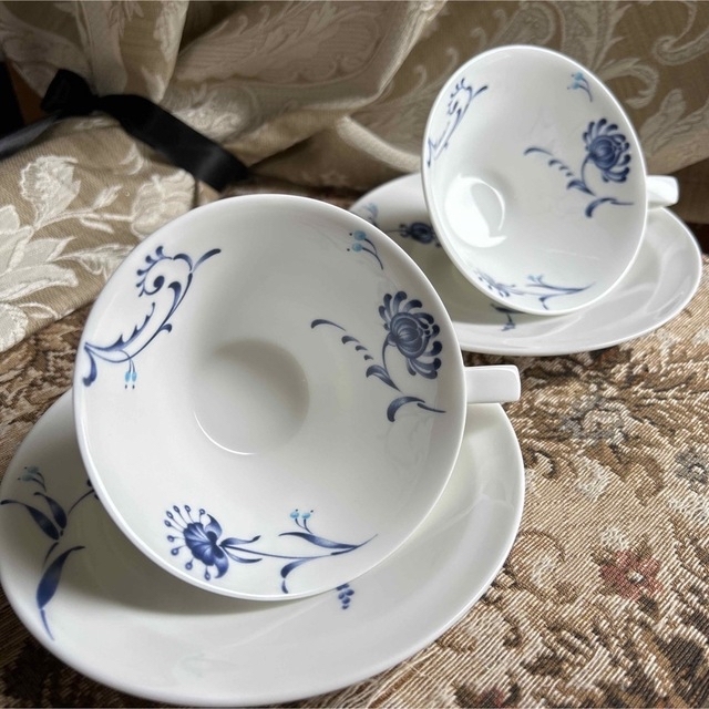 Noritake(ノリタケ)のNoritake 【ADRIAN BLUE】ティーカップ&ソーサー　ペア インテリア/住まい/日用品のキッチン/食器(食器)の商品写真