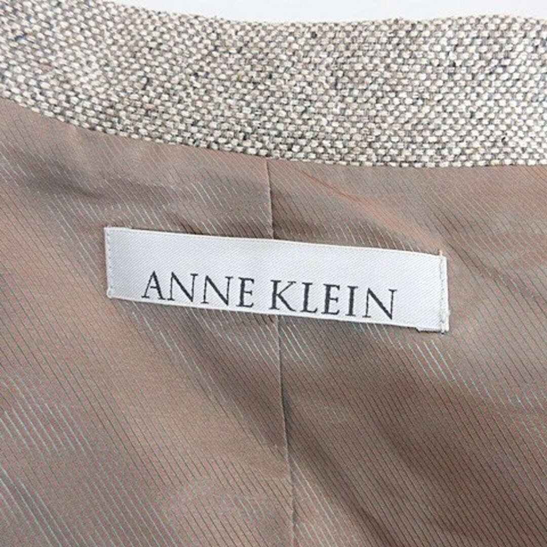 ANNE KLEIN(アンクライン)のアンクライン ジャケット テーラージャケット シングル 比翼 ツィード 茶 7 レディースのジャケット/アウター(その他)の商品写真