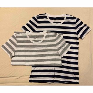 ムジルシリョウヒン(MUJI (無印良品))の【未使用】無印良品　ボーダーTシャツ　２枚(Tシャツ(半袖/袖なし))