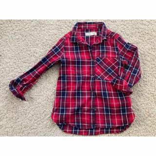 ザラキッズ(ZARA KIDS)のZARA GIRLS 122cm 赤チェックネルシャツ長袖ザラ(ブラウス)