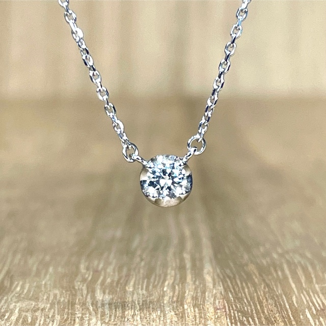 照り輝き良し!4℃ k18WG 一粒ダイヤ ネックレス 2.12g GR1316 独特の