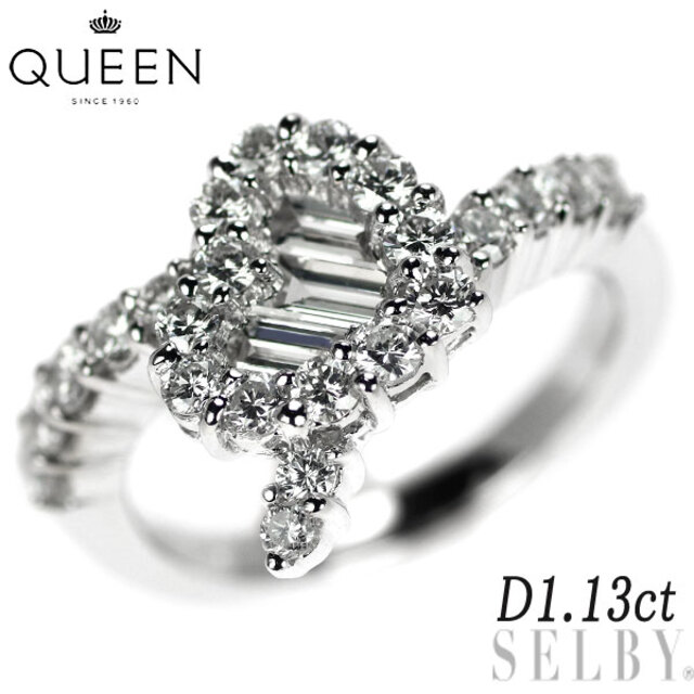 クイーン/Queen K18WG ダイヤモンド リング D1.13ct