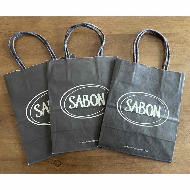 SABON(サボン)の【美品】サボン SABON ショッパー 3枚セット 紙袋 ショップ袋 レディースのバッグ(ショップ袋)の商品写真