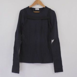 ヘルムートラング(HELMUT LANG)の美品 HELMUT LANG ヘルムートラング スラッシュ カット スリーブ トップス 1点 ネイビー M コットン100％ GTRタグ レディース AY3240A24 (その他)