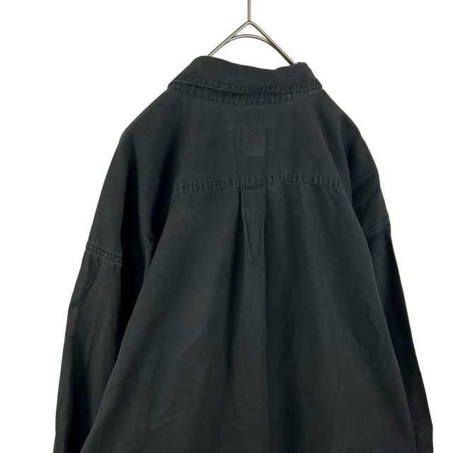Eddie Bauer - エディバウワー 長袖ボタンダウンシャツ 黒 ブラック ビッグサイズ XXL 古着の通販 by 古着屋