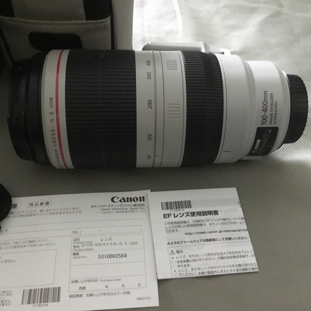 Canon(キヤノン)のCanon EF 100−400mm f/4.5-5.6L IS Ⅱ USM スマホ/家電/カメラのカメラ(レンズ(ズーム))の商品写真