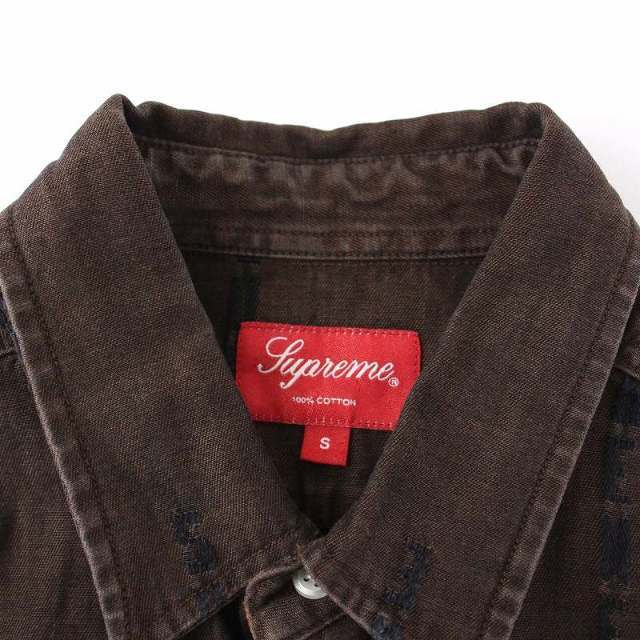 Supreme Logo Denim Shirt Black S