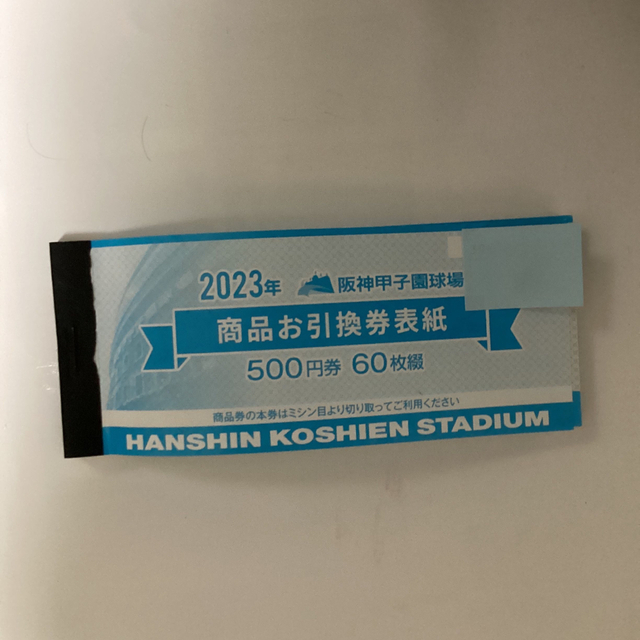 阪神タイガース - 2023年 阪神甲子園球場 商品お引換券 500円券 60枚綴 