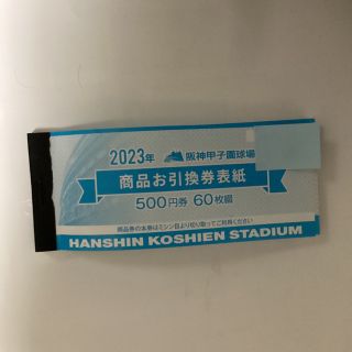 ハンシンタイガース(阪神タイガース)の2023年 阪神甲子園球場 商品お引換券 500円券 60枚綴 3万円分②(野球)