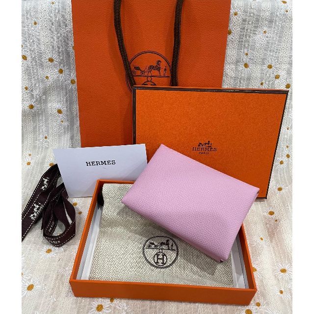 Hermes エルメス小銭入れ 24 ヴェルソ ライムxローズサクラ-