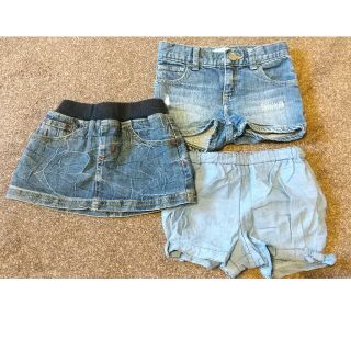 ベビーギャップ(babyGAP)のデニムスカート&ズボン(3枚セット)(スカート)